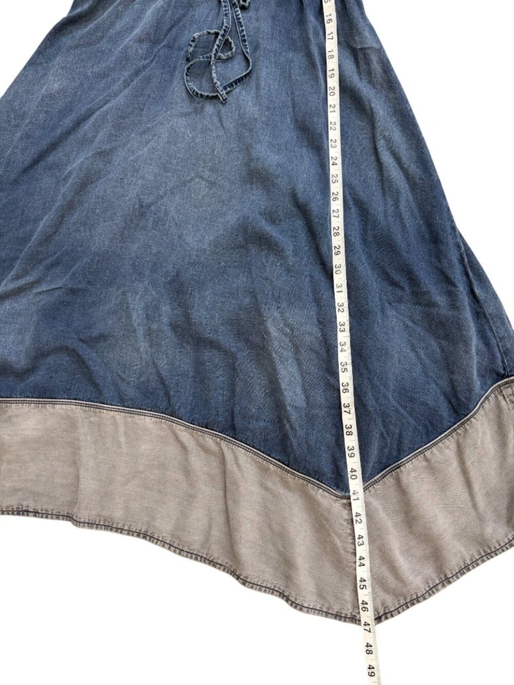 Anthropologie Pilcro Womens Size L Chambray Halter Midi Dress Blue Sleeveless - Picture 6 of 9